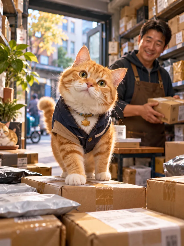 快递驿站的猫店长 · 原创概念配图