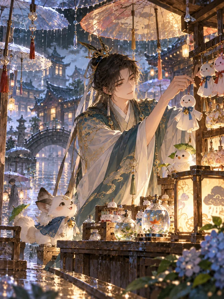 漫剧：实习天神雨天营业 · 原创概念配图